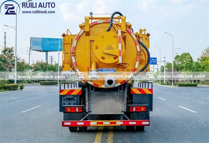 Durable High-Efficiency Dongfeng Huashen 12CBM Combined Sewer Jetting & Vacuum Suction Combi Truck best